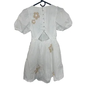 Madewell Annamarie Mini Girly Gauzy Poofy Cotton Dress White Floral NWT size 00 thumbnail 4