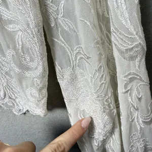 Emory Park Floral White Lace Peplum Top Long Sleeve Size M thumbnail 13