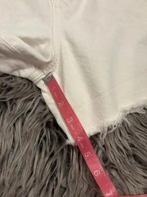 Agolde organic cotton denim criss cross high rise shorts raw hem white 31 thumbnail 7