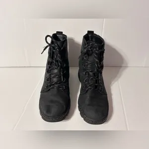 SOREL NL3700-010 black leather combat boot women size 10.5 thumbnail 3