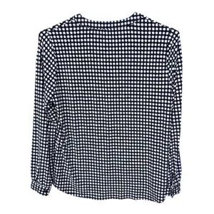 Anne Klein NWT Womens Polka Dot Split Neck Long Sleeve Blouse Black White Size M thumbnail 3