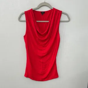 Stora Women Tank Top Red Cowl Neck Sleeveless Medium thumbnail 2
