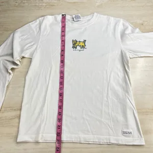 Life is Good Womens White Cotton Long Sleeve Holiday Dog Graphic Tee Shirt S thumbnail 7