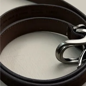 Belt Genuine Leather Brown and Silver Leather Belt-unisex thumbnail 2