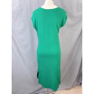 Gracia Green Side Knot‎ Midi Dress Cotton Stretch M Effortless thumbnail 7