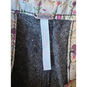 NWT Free People Wool Blend Tweed‎ Trousers Brown Black Size 0 Crop Career Capri thumbnail 9