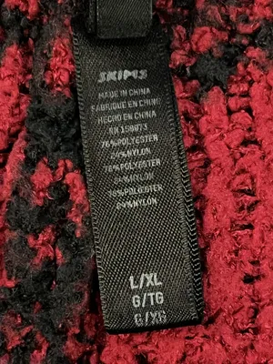 Skims Pants Womens L/XL Red Black Plaid Fuzzy Knit Jogger Lounge Zip Pockets thumbnail 8