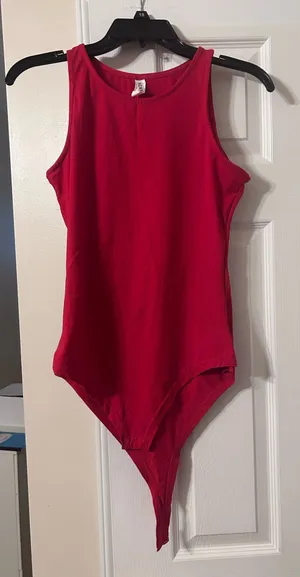 Red Tank Top Bodysuit Size L thumbnail 1