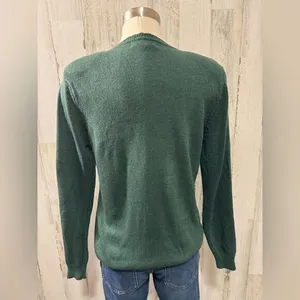 Vintage Beaded Floral Knit Sweater Green Embroidered‎ Pullover small thumbnail 4