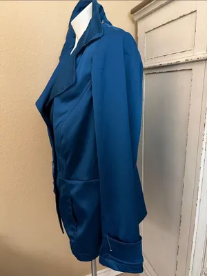 Lane Bryant Teal Satin Pea Coat thumbnail 4