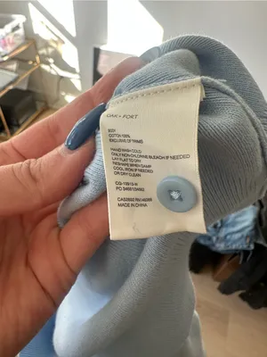 Oak + Fort Button Up Cardigan in Blue Mist 100% Cotton thumbnail 6