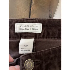 Charter Club Corduroy Pants Womens Size 10P Brown Straight Stretch Cotton Petite thumbnail 3