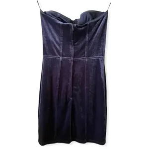H& M Purple Midnight Velvet Strapless Bodycon Night Out Dress Sz 6 thumbnail 3