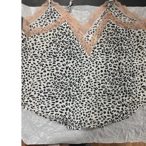 Victoria's Secret Leopard Print Lace Trim Camisole Top Gold Foil Dots Large thumbnail 3