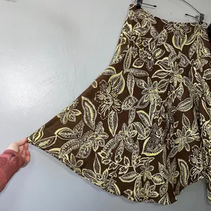 Intriguing Threads Size XL Brown Green Asymmetrical Skirt Fairy Romantic Y2K thumbnail 4