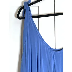 Love X Design Maxi Dress XL Blue Rayon Boho Flowy Tiered Tie Shoulder Resort thumbnail 6