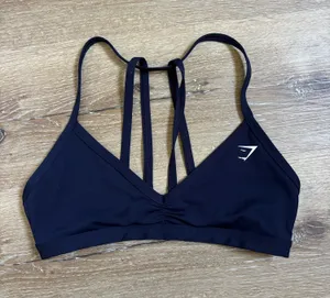Gymshark Minimal Halterneck Sports Bra Midnight Blue thumbnail 1