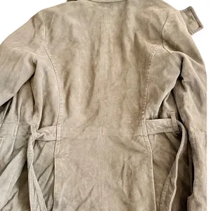 Gap Edition Dark Brown Genuine Leather Suede Belted Coat Jacket Small 854926-00 thumbnail 10