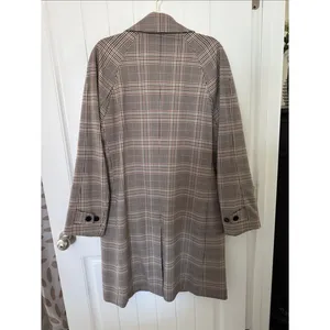 Checked Coat in Brown and Black Houndstooth Tan Size M thumbnail 2