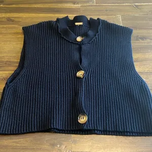 Free People Naiome Micro Vest Black Ribbed Crop Cropped Sweater Sleeveless Small thumbnail 2