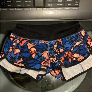 Lululemon Speed Short (H2O) Paint Storm Harbor Blue Multi / Black 4 thumbnail 1