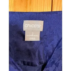 Chico's Top Womens 2 US Large Long Sleeve Jacquard Satin Pullover Blouse (2549) thumbnail 3