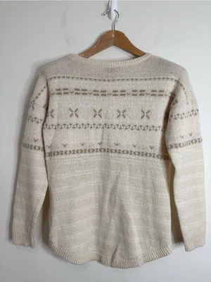 Le Tigre Pastel Cream Fair Isle Striped Crewneck Wool Blend Sweater size S thumbnail 2