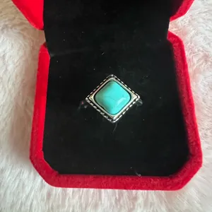 Gorgeous Simulated Turquoise Ring Size 7 Blue thumbnail 2