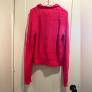 Love‎ For Humanity Bright Pink Half Zip Knit Sweater Size M thumbnail 2