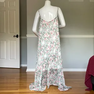 Women’s Chiffon Floral Maxi Dress Size 46 Boho Flowy Sleeveless Summer Dress thumbnail 4
