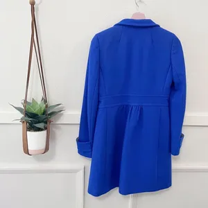 J. Crew Women’s Women's Wool Blend Royal Blue Coat Size 0 60s Mod Parisian Chic thumbnail 6