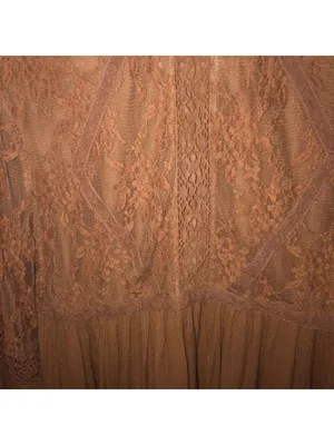 American Eagle Blush Pink Lace Peplum Bell Sleeve Long Sleeve Top Blouse thumbnail 10