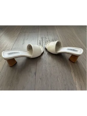 Steve Madden Beige Slip On Heel Sandals Women's Size 7.5 thumbnail 5