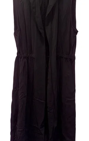 Maurices Womens Large Dark Gray Longline‎ Drawstring Waist Sleeveless Vest thumbnail 1