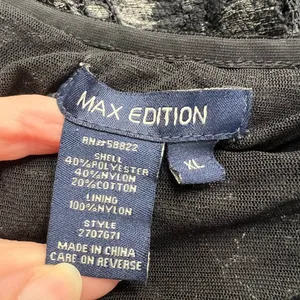 Max Edition Women's Black Lace Overlay Velvet Pullover‎ Top Size XL Whimsigoth thumbnail 6