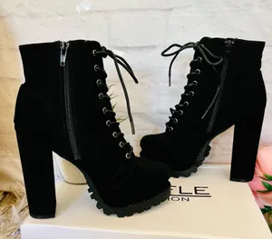 Faux Suede Boots Black Size 6.5 thumbnail 6