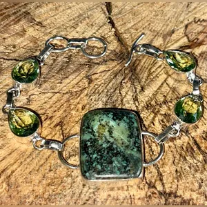African Green Turquoise Bracelet 7”- 8” thumbnail 7