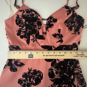 Haute Monde NWT Women Velvet Flocked Floral Cutout Midi Bodycon Dress Whimsigoth Dark Fairy thumbnail 11