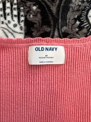 Old Navy Sweetheart Square Neck Pink Ribbed Knit Long Sleeve Top Plus Size 2X thumbnail 6