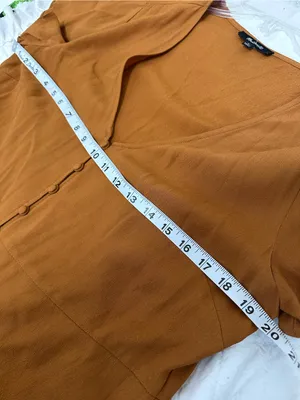 Madewell Rust-Brown V-Neck Dress thumbnail 7