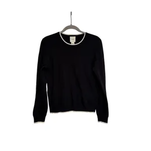 Calvin Klein Women's Black Contrast Trim Crewneck Sweater Size M NWT thumbnail 2