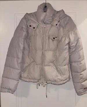 Hollister Grey Puffer Coat Size Large thumbnail 1