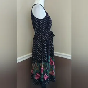 Black & Brown Dot Floral Print Halter Dress by Lace & Mesh Modcloth Medium thumbnail 4