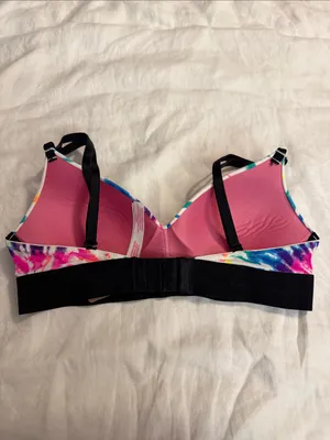 PINK Victoria's Secret Multicolor Tie-Dye Wireless Bra with Black Band thumbnail 2