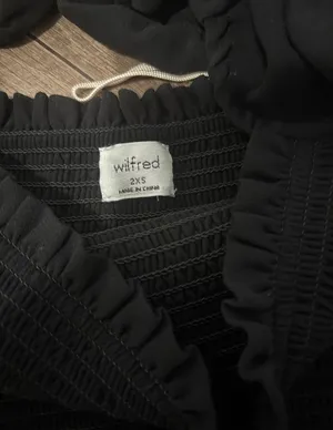 Aritzia || Wilfred Tempest Mini Dress Smocked Black 2 X-Small thumbnail 3