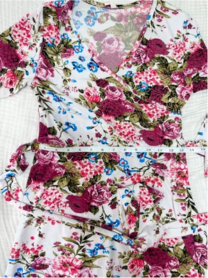 Women's PinkBlush White Pink Floral V-Neck Maxi Dress S thumbnail 7