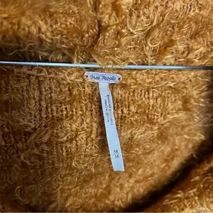 Free People Light As a Feather Fuzzy Eyelash Hoodie Cozy Copper Oversized M thumbnail 3