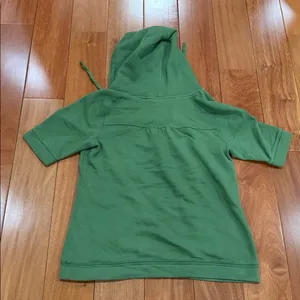 Abercrombie & Fitch‎ Short Sleeve Hoodie Womens Green V-Neck Pullover Large thumbnail 4