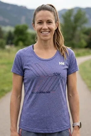 Helly Hansen Run Shirt Women Size Small Short Sleeve Top Purple Boulder CO thumbnail 1