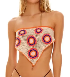 Agua Bendita Melissa Eames Crochet‎ Scarf Top Multi One Size NWT thumbnail 1
